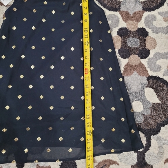 Eric Threads Girl Sz M Black Gold Sleeveless Dress - Picture 4 of 6
